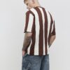 Brun oversized fotbollströja med ränder