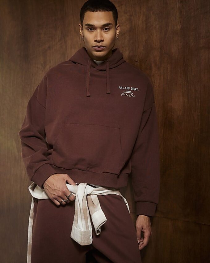 Brun oversized-passformad Palais Dept-hoodie