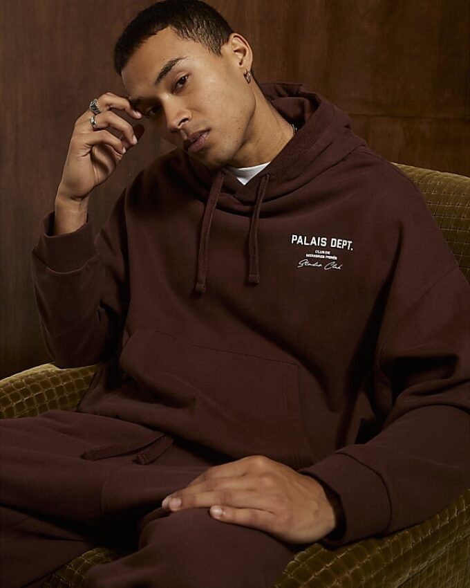 Brun oversized-passformad Palais Dept-hoodie