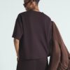 Brun premium-boxy-T-shirt med korta ärmar