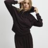 Brun premium-hoodie med långa ärmar