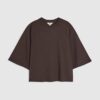 Brun premium-raglan-topp med korta ärmar