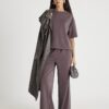 Brun premium-T-shirt med boxig passform