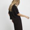 Brun premium-T-shirt med boxig passform