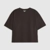 Brun premium-T-shirt med boxig passform