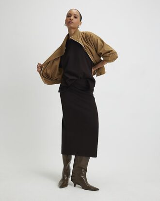 Brun premium-T-shirt med korta ärmar och oversized passform