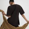 Brun premium-T-shirt med korta ärmar och oversized passform