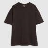 Brun premium-T-shirt med korta ärmar och oversized passform