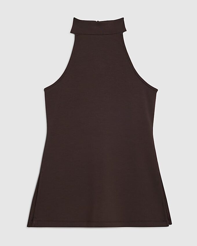 Brun premiumtop med halterneck