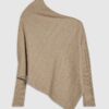 Brun ribbad off shoulder-tröja