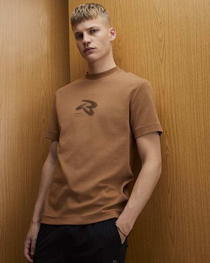 Brun RXR-T-shirt med normal passform
