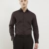 Brun slim fit-skjorta