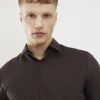 Brun slim fit-skjorta