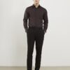 Brun slim fit-skjorta