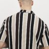 Brun slim fit-skjorta med ränder