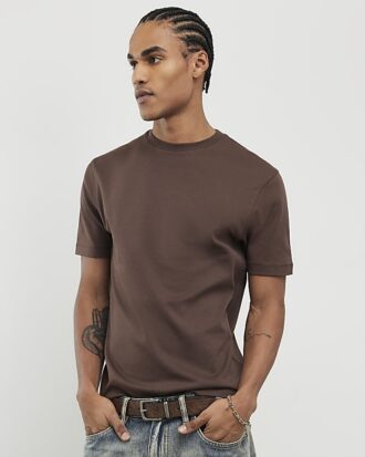 Brun slim fit-T-shirt