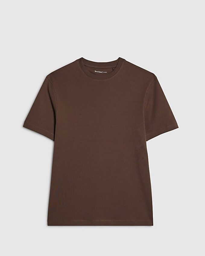 Brun slim fit-T-shirt