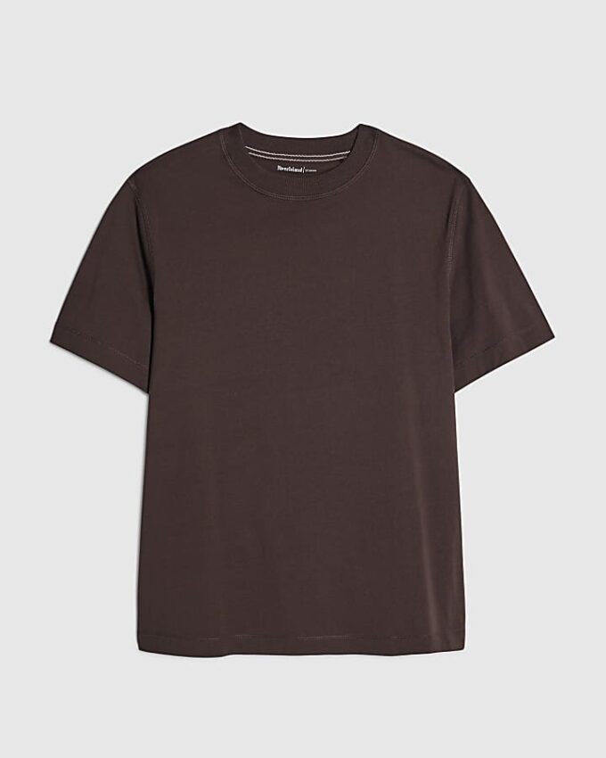 Brun T-shirt med normal passform