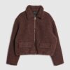 Brun texturerad Harrington-jacka
