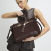 Brun totebag i imitationsmocka