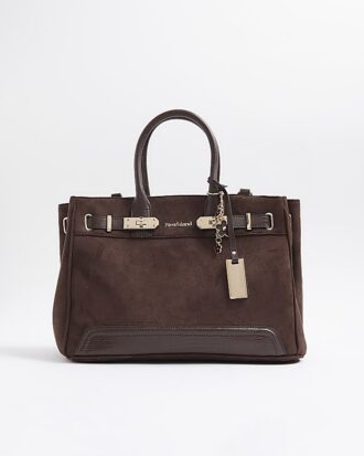Brun totebag i imitationsmocka