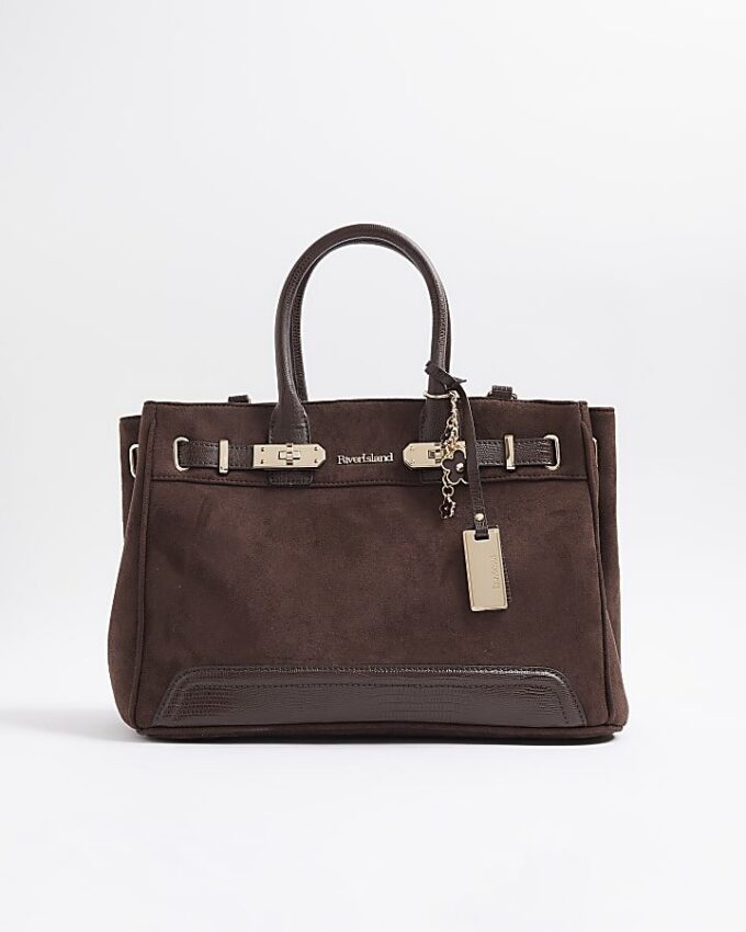 Brun totebag i imitationsmocka