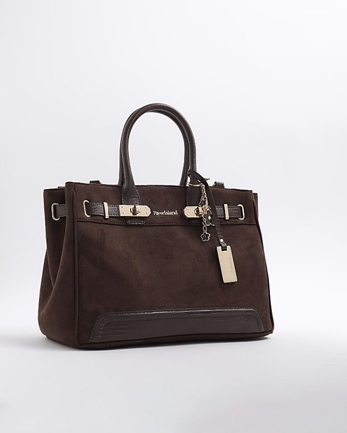 Brun totebag i imitationsmocka