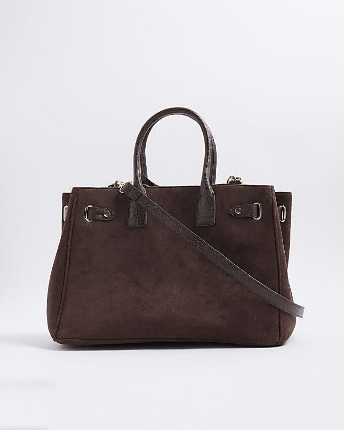 Brun totebag i imitationsmocka