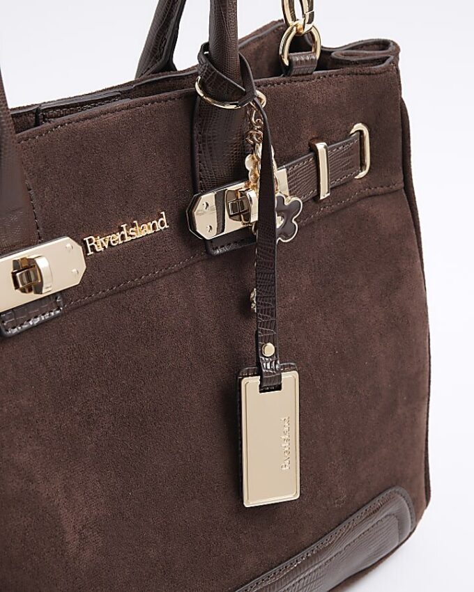 Brun totebag i imitationsmocka