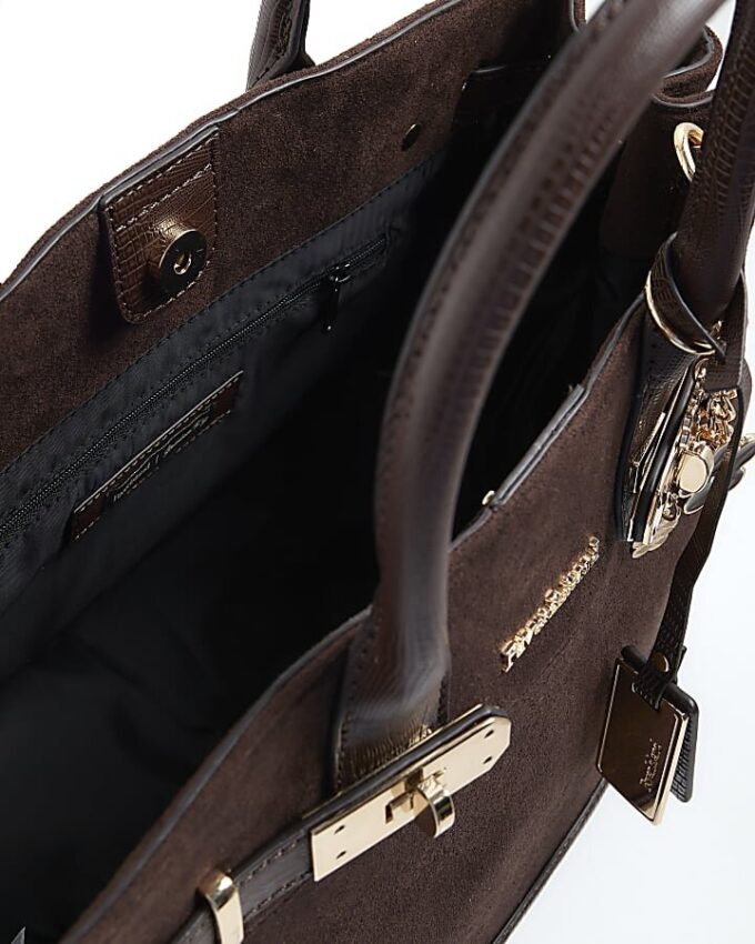 Brun totebag i imitationsmocka