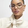 Bruna Aviator-glasögon med optiska linser