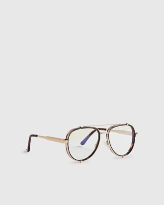 Bruna Aviator-glasögon med optiska linser