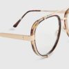 Bruna Aviator-glasögon med optiska linser