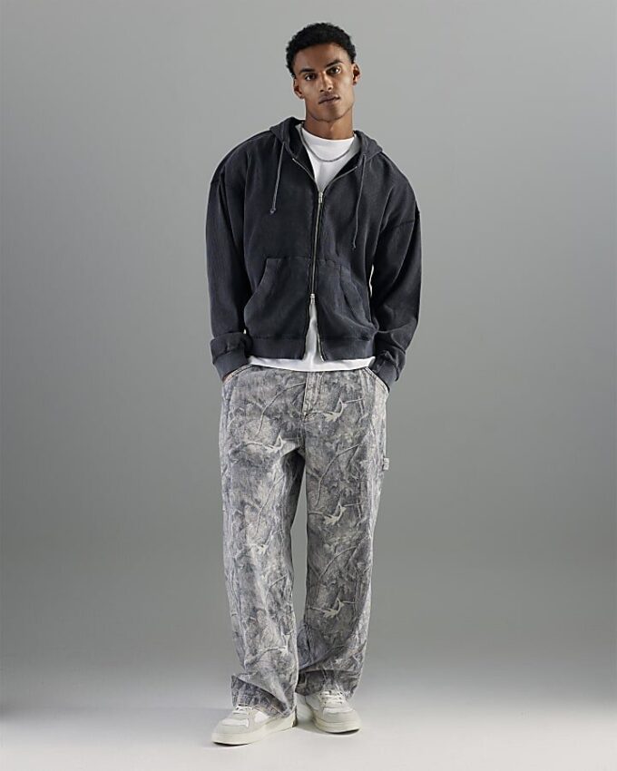 Bruna baggy jeans i kamouflage