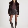 Bruna hotpants med krokodilprint och fickdetaljer