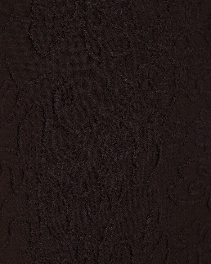 Bruna jacquardbyxor med vida ben