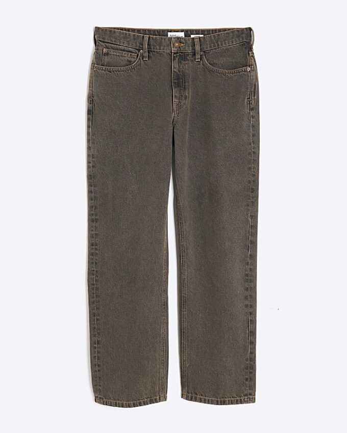 Bruna jeans med lös passform