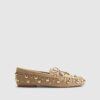 Bruna loafers i imitationsmocka med nitar