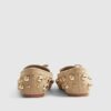 Bruna loafers i imitationsmocka med nitar