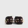 Bruna loafers i imitationsmocka med nitar