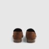 Bruna loafers i imitationsmocka med silverdetaljer