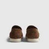 Bruna loafers i vävd mocka