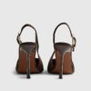 Bruna pumps med slingback i imitationsmocka