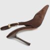 Bruna pumps med slingback i imitationsmocka