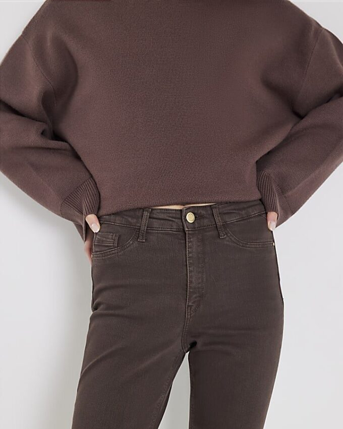Bruna skinny jeans med medelhöjd Bruna skinny jeans med medelhöjd