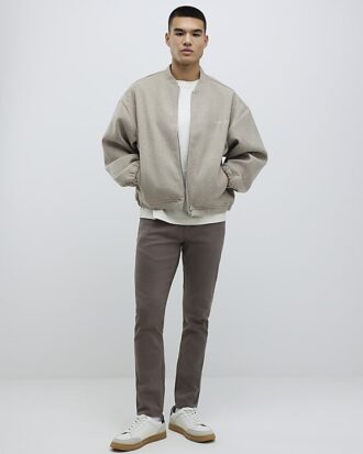 Bruna slim fit-jeans i tvättad look