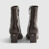 Bruna stretchiga sockboots med blockklack