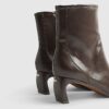 Bruna stretchiga sockboots med blockklack