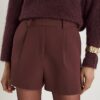 Bruna strukturerade skräddarsydda shorts