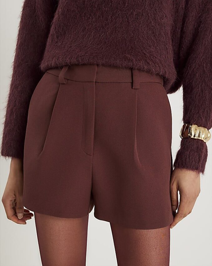 Bruna strukturerade skräddarsydda shorts